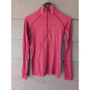 Lululemon Pullover Womens XS Pink Striped Swiftly Tech 1/2 Zip Running Top